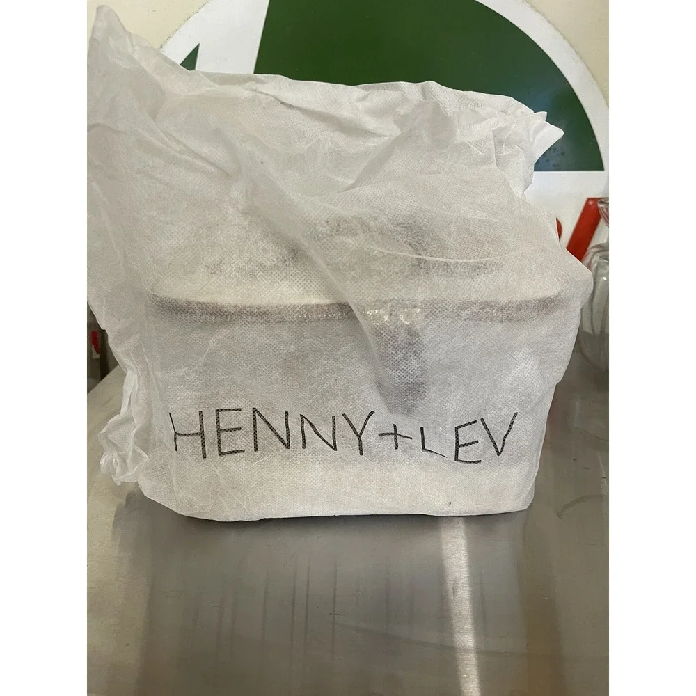 Henny & Lev Brown Camel Linen Makeup Bag Tote With Clear Sides And Gold Zipper